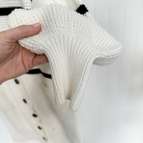 Shona Joy Maddison Balloon Sleeve Knit Dress Striped Long Button Down Cardigan S - Picture 8 of 14